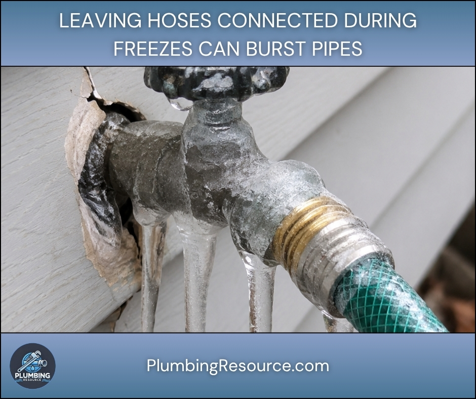 Leaving Hoses Connected During Freezes Can Burst Pipes