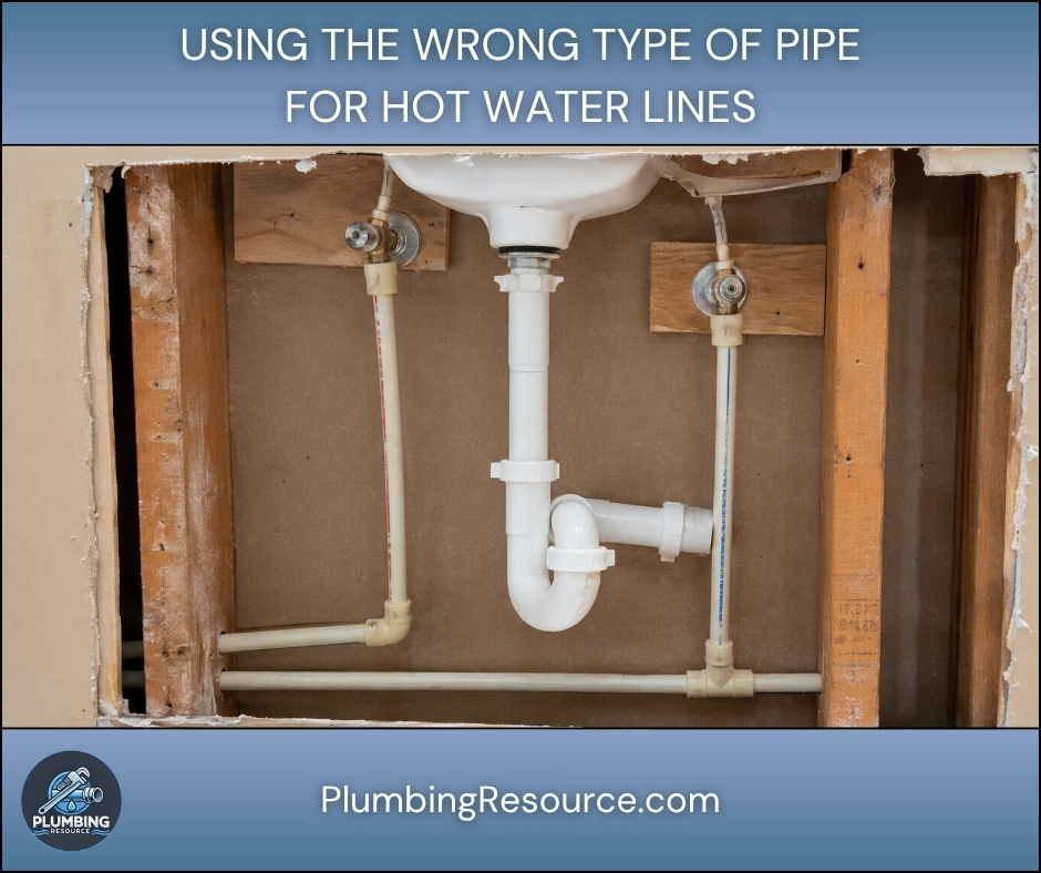 Using the Wrong Type of Pipe for Hot Water Lines